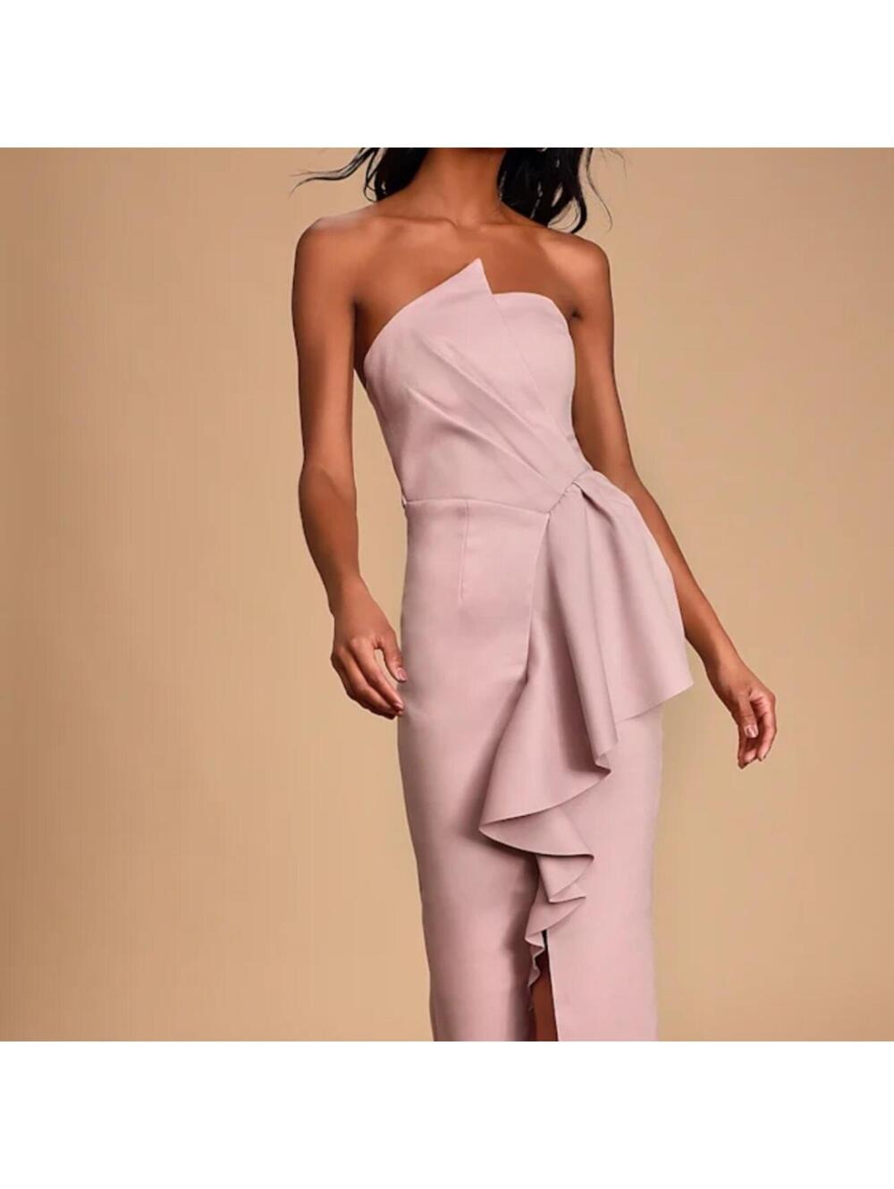 ELLIATT Reception Light Purple Strapless Bodycon Dress